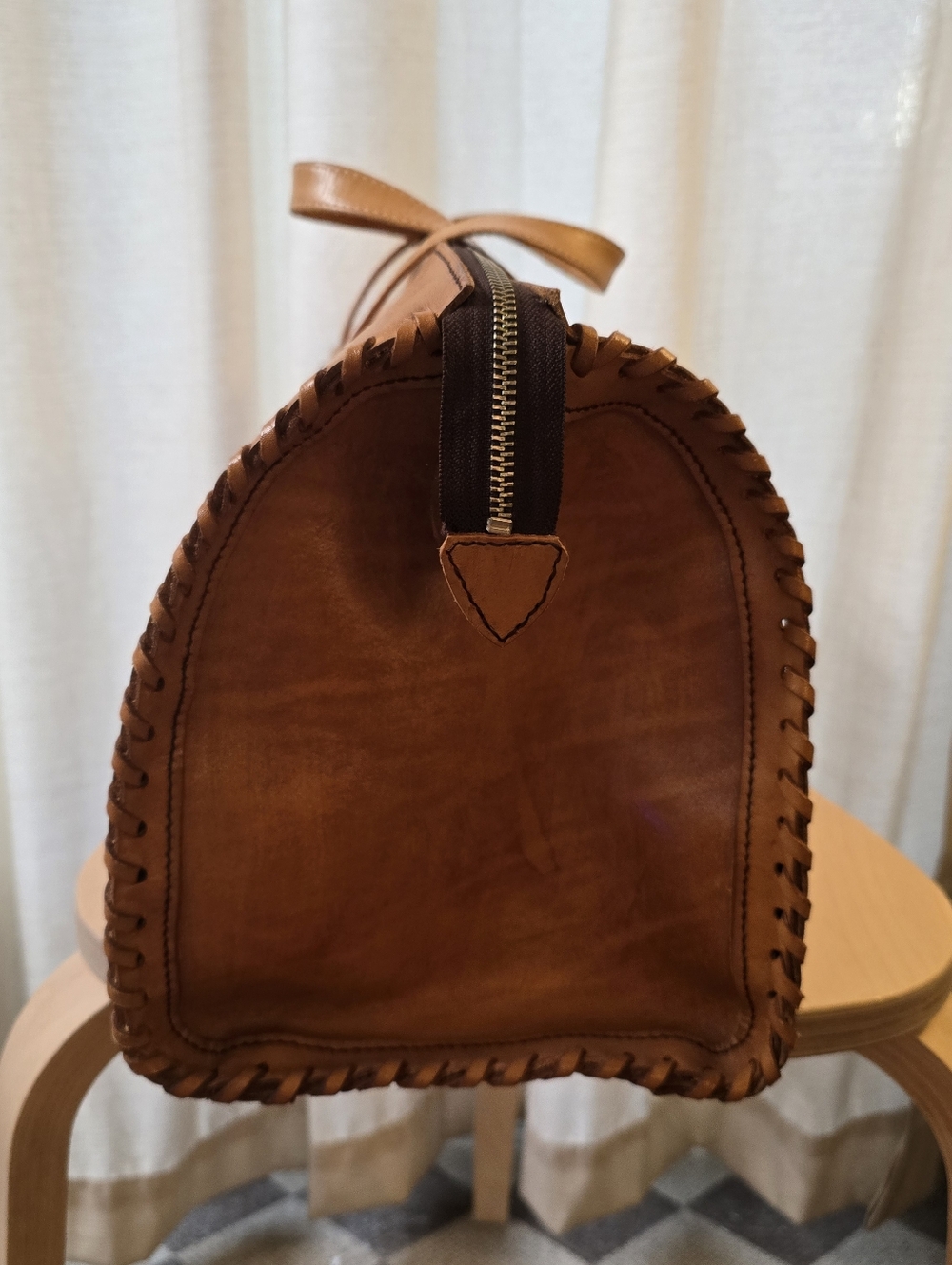 Vintage Handcrafted Leather Purse / From Mexico - Picture 5 of 6
